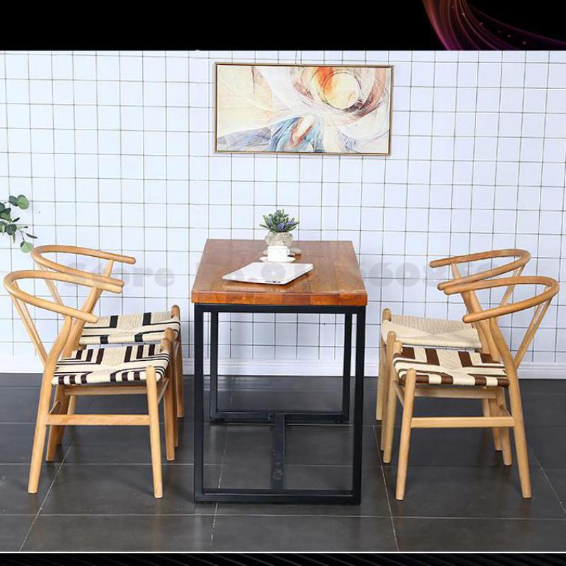 Solid wood chair home dining chair Taishi chair new Chinese style wooden chair backrest stool y chair tea chair rattan armchair